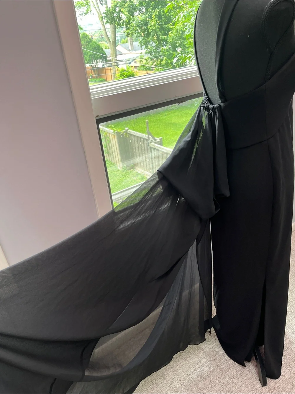 Pronovias Barcelona Black Cross-Neck Maxi Gown with Back Detail - Picture 11 of 15
